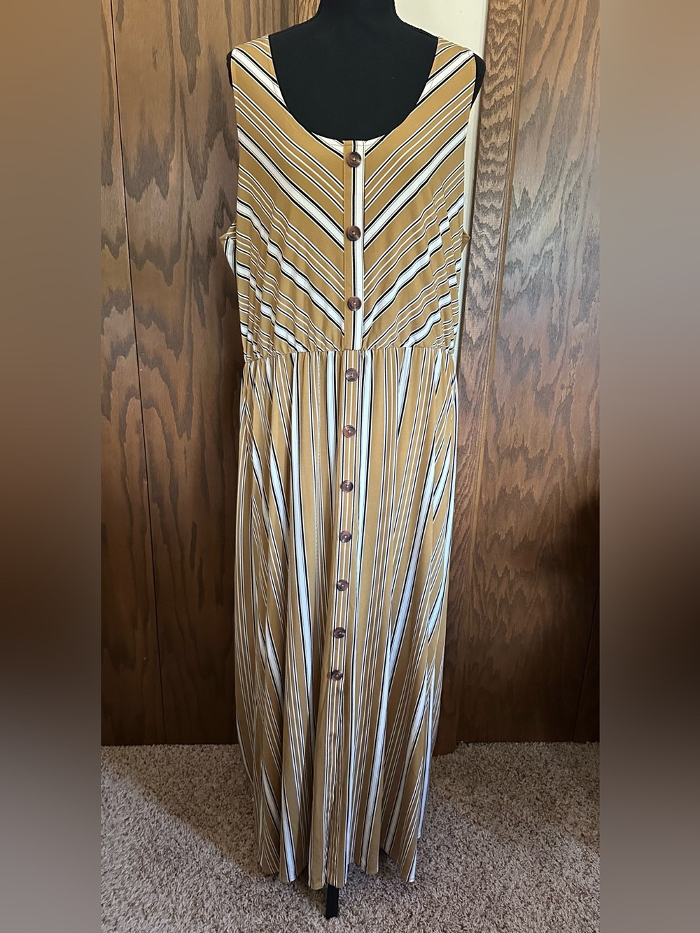 NWT Maurices Sleeveless Striped Button-Front Maxi Dress
